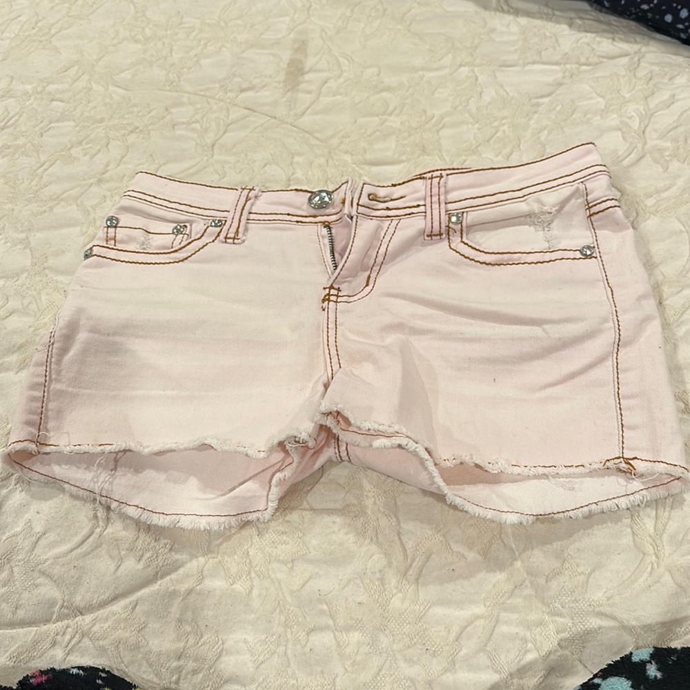 Pink jean shorts